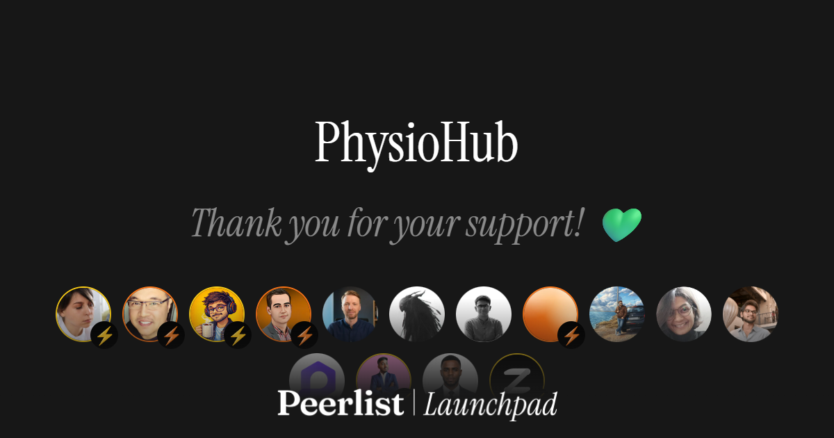 PhysioHub thanks its Peerlist Launchpad supporters